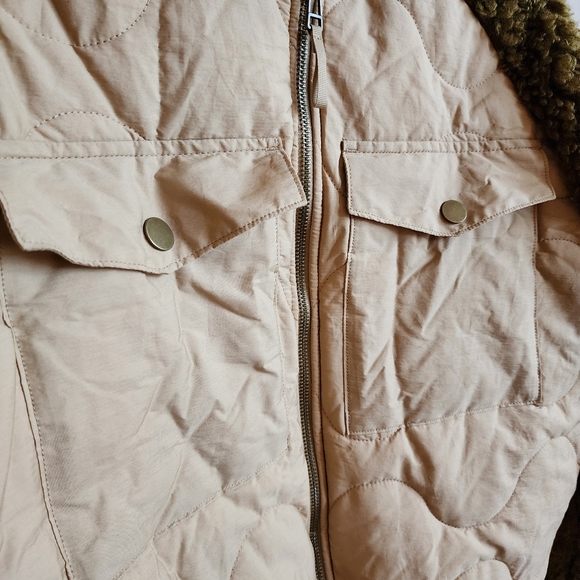 Universal Thread Quilted Moto Jacket NWT Puffer Teddy Faux Fur - Picture 7 of 11
